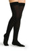 Woman Wearing Sigvaris Secure 552N Closed Toe Thigh High Compression Stockings in the Color Black