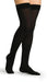 Woman wearing black colored thigh high compression stockings | Sigvaris Secure 553N