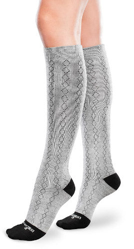 PATTERNED Core-Spun, 15-20 mmHg, Knee High, Closed Toe