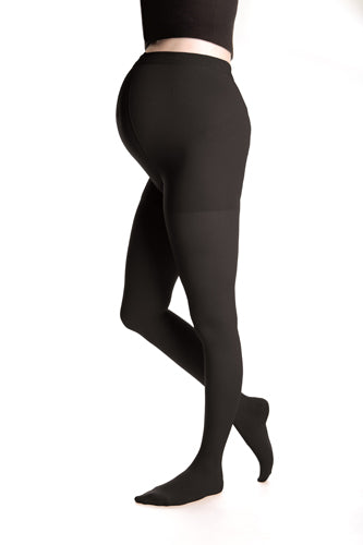 Pregnant woman enjoying the benefits of wearing her Mediven Duomed Advantage Maternity Compression Pantyhose in the color Black