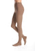Lady wearing her Duomed Advantage Waist High Compression Stockings by Medi in the color Almond