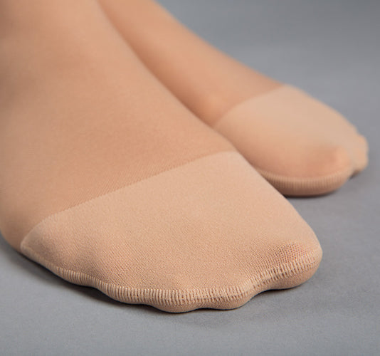 Toe portion of the Nude colored Duomed Transparent Stockings