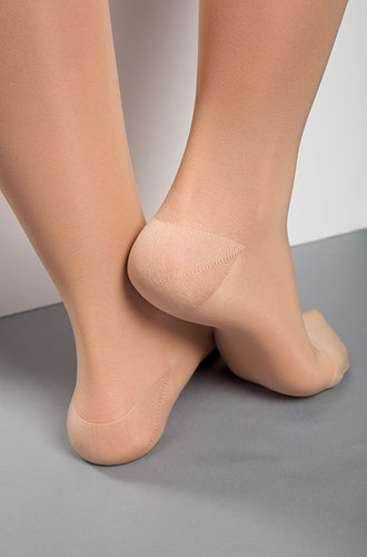 Zoomed in image of the heel of the Medi Duomed Transparent Compression Stockings