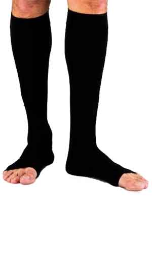 Jobst for Men 20-30 mmHg Black Knee High Open Toe