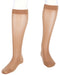 Display showcasing the Medi Assure knee high Compression Stockings in the color Beige