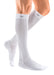 Female leg wearing the Mediven Active 20-30 mmHg Compression Socks in the Color White
