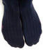 two feet wearing the Mediven for Men Classic compression socks show the anatomically cut foot portion and pinstripe design