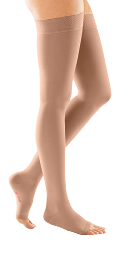 Mediven Forte, 40-50 mmHg, Thigh High, Beaded Silicone Band, Open Toe | Open Toe Stocking | Compression Care Center 