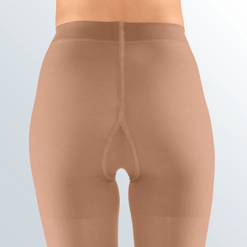 Rear image of a lady wearing her Mediven Plus Compression Pantyhose