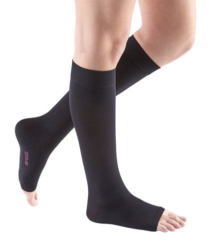 Mediven Comfort, 20-30 mmHg, Knee High, Open Toe | Black Compression Stocking | Compression Care Center 