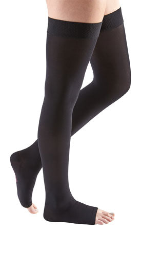 Mediven Comfort, 15-20 mmHg, Thigh High w/Beaded Silicone Band, Open Toe | Silicone Band Stocking | Compression Care Center