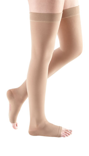 Mediven Plus, 40-50 mmHg, Thigh High, Garter-Style, Open Toe | Beige Compression Stocking | Compression Care Center