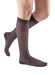 Photo of a ladies legs wearing Mediven Sheer and Soft 30-40 mmHg Compression Knee High Stockings in the Color Charcoal