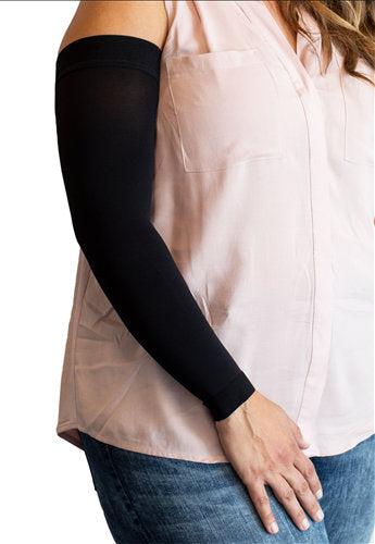 Mediven Comfort Armsleeve, 15-20 mmHg, w/Microdot Top Band | Black Armsleeve | Compression Care Center