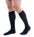 Male wearing Mediven for Men Classic Ribbed Dress Sock | 20-30 mmHg Compression in the Color Navy