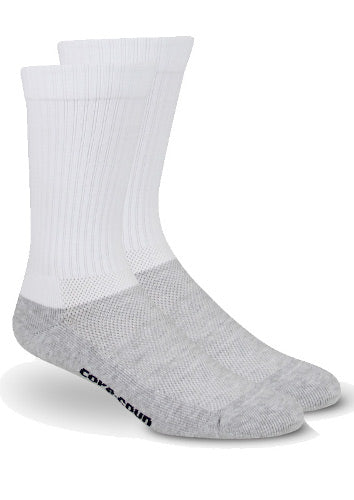 THerafirm Core-Spun Crew Sock in the compression level 10-15 mmHg color White