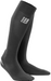 Pair of knee high CEP black Achilles support socks that show a padded area around the achilles tendon for added protection